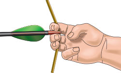 Finger position when nocking an arrow