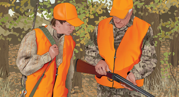 Illustration of hunting group