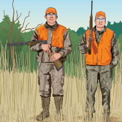 Hunters with firearms