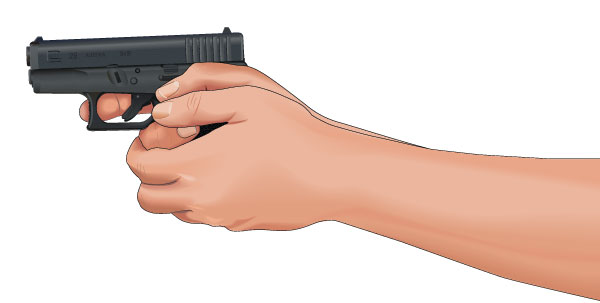 Two-handed handgun grip