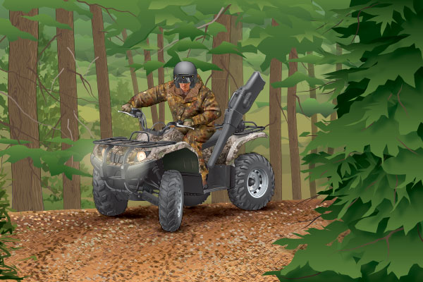 Hunter on an ATV