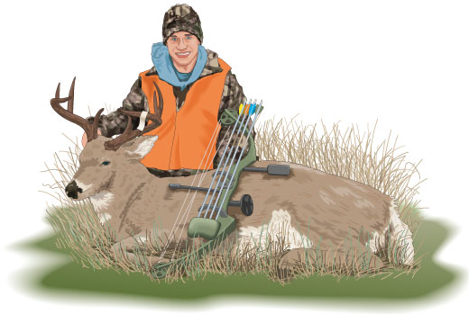 Hunter with trophy buck