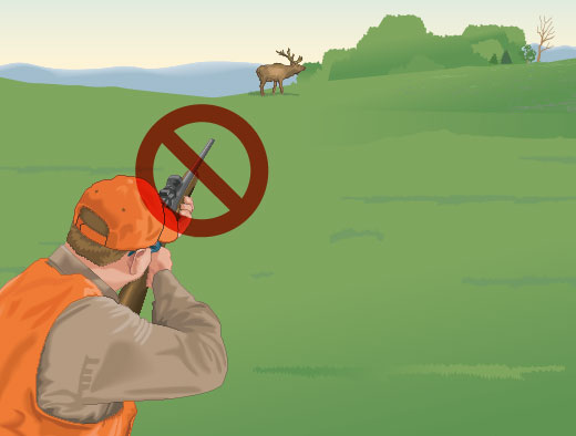 Hunter aiming at unsafe target