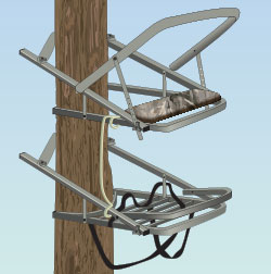 Self-climbing tree stand